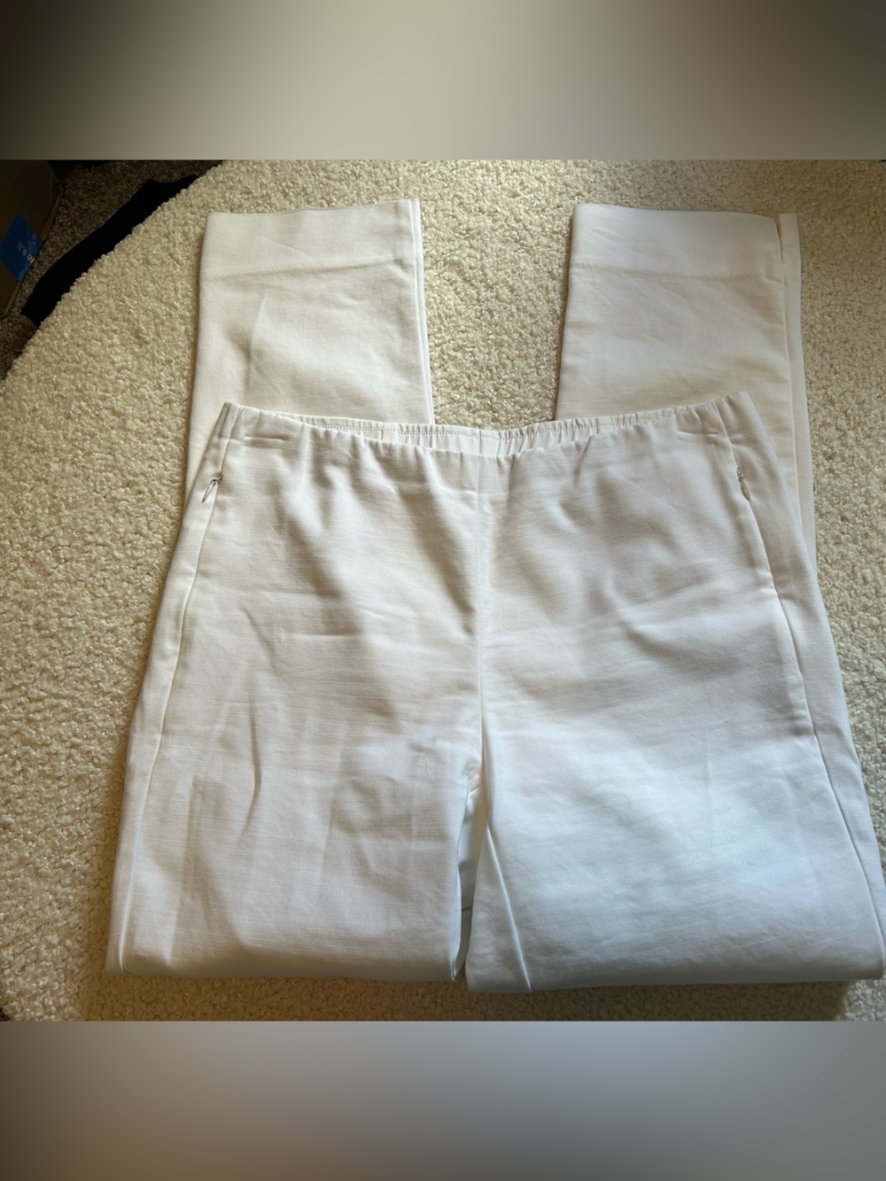J. Jill White Cropped Knit Ankle Pants